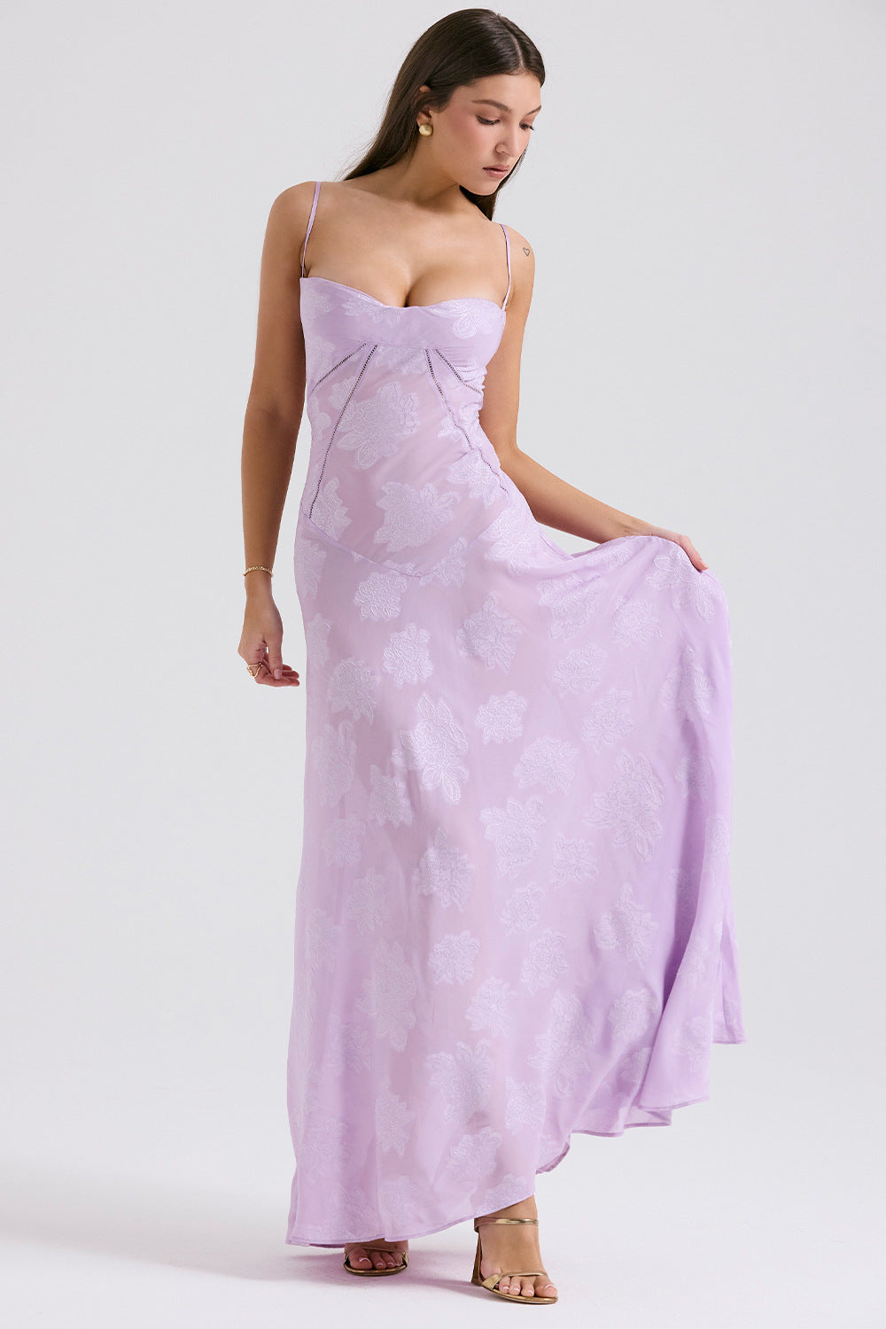 French Style Lace Strap Dress Women Mid-Length