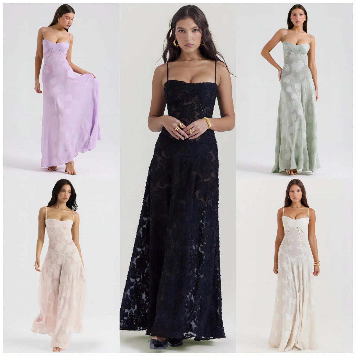 French Style Lace Strap Dress Women Mid-Length