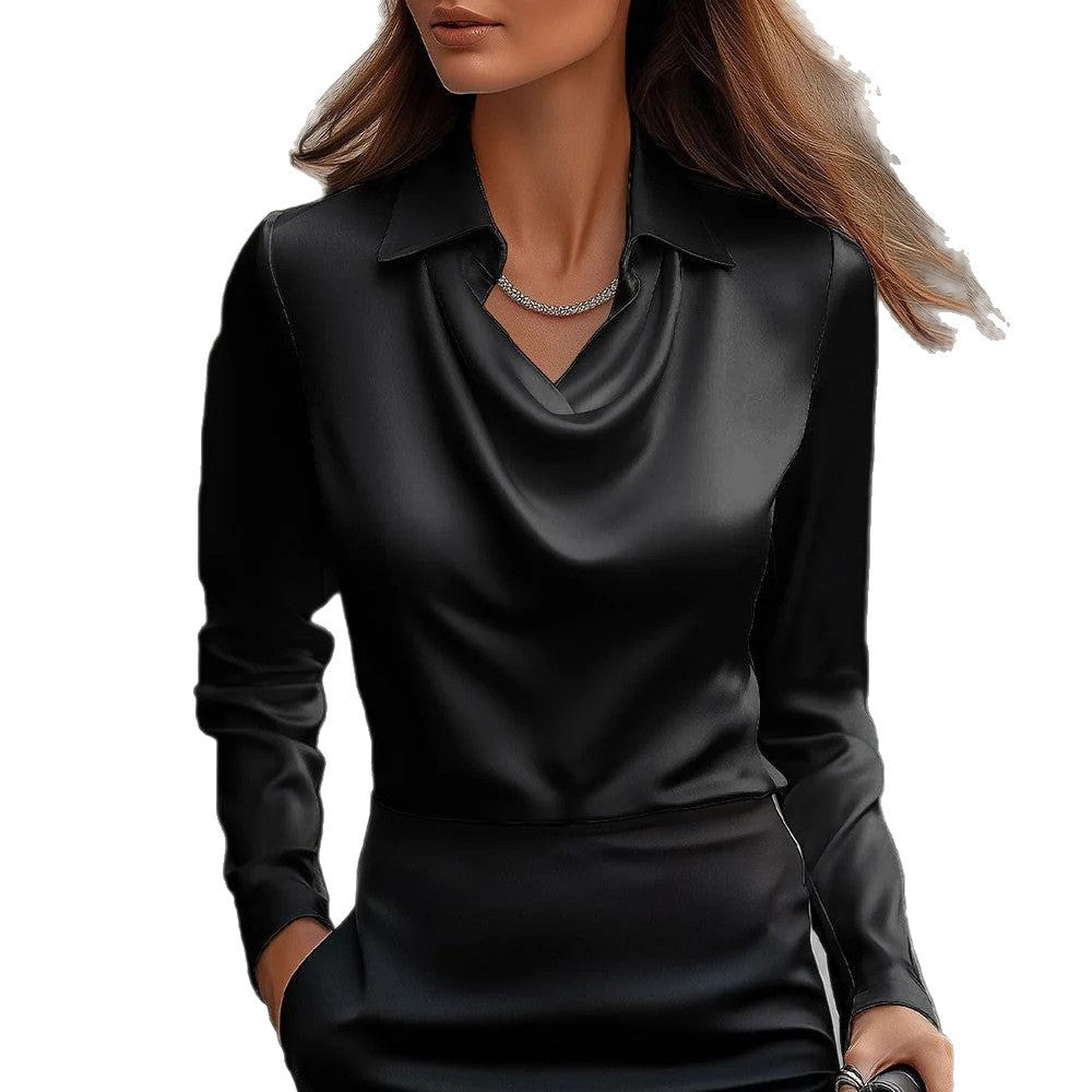 Elegant Swing Collar Women's Shirt Top