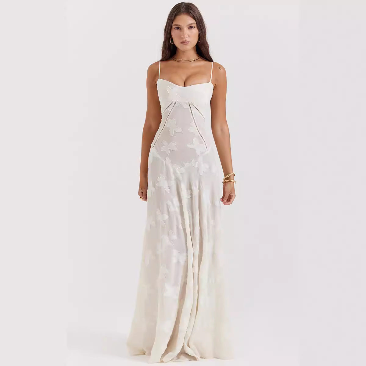 French Style Lace Strap Dress Women Mid-Length
