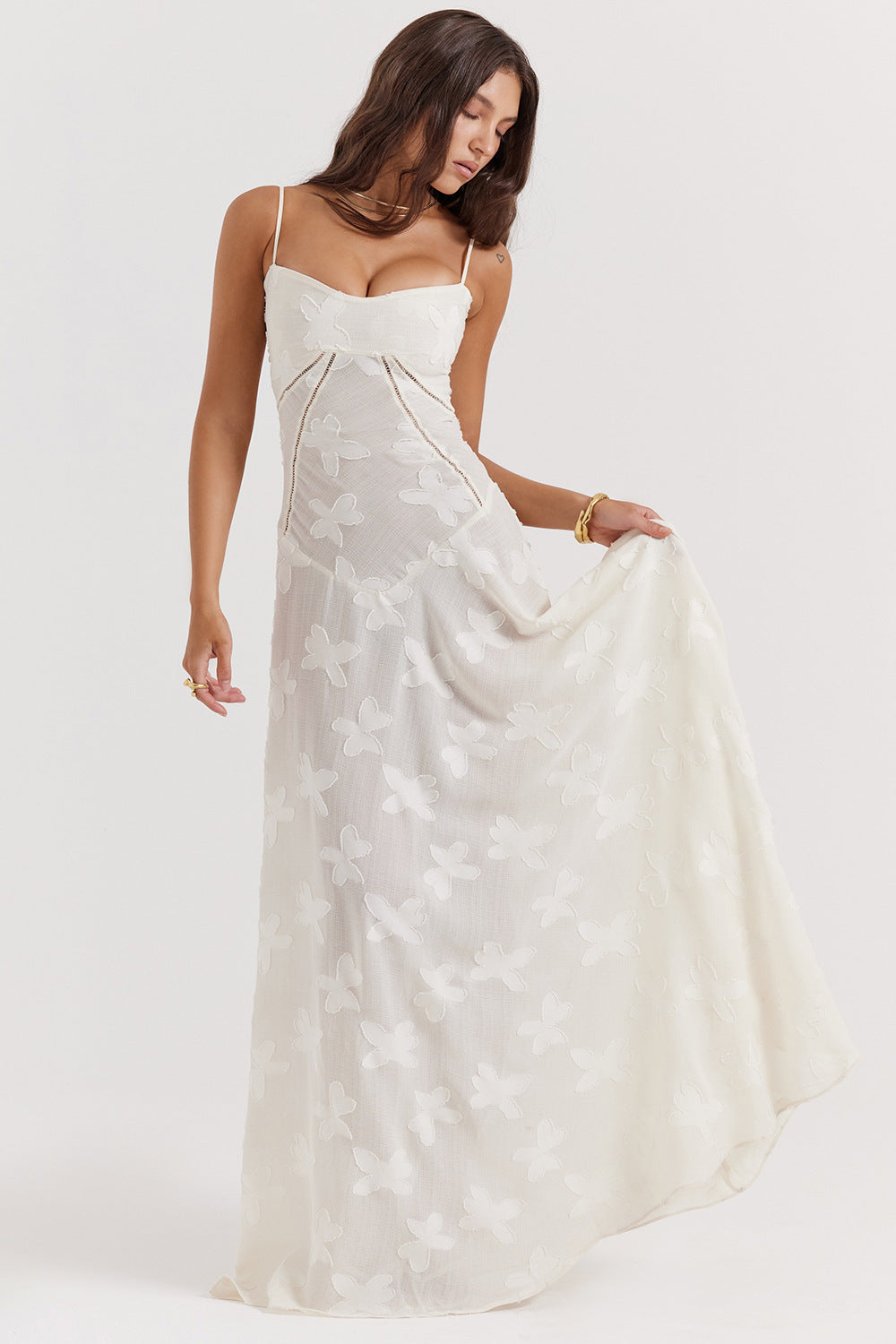 French Style Lace Strap Dress Women Mid-Length