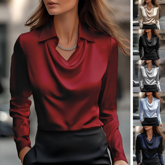 Elegant Swing Collar Women's Shirt Top